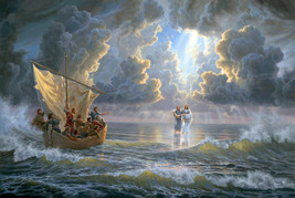 Walking With Jesus On Water Sea Of Galilee ceramic tile mural backsplash - £47.47 GBP+