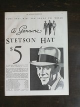 Vintage 1932 Genuine Stetson Hat Full Page Original Ad 424 - $6.92