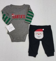 Carter&#39;s Christmas Set For Boys Newborn Size Santa&#39;s Little Helper - £9.41 GBP