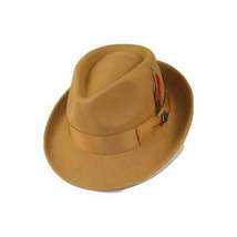 Men BENTLY HEADWEAR Hat Australian Wool Pinch Front Fedora HUDSON HU423 camel image 4