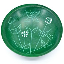 Tabaka Chigware Handmade Kisii Soapstone Green Spring Flower Trinket Bowl Kenya - £10.31 GBP