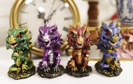Ebros Gift Set of 4 Whimsical Wyrmling Baby Dragons Bobblehead Small Fig... - $30.99