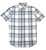 Lucky Brand Mens White Gray Plaid Saturday Short Sleeve Shirt Sz Small S... - £39.06 GBP