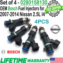 OEM Bosch x4 Fuel Injectors for 2007-2014 Nissan &amp; Renault 2.5L I4 #0280158130 - £70.60 GBP
