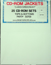 CD-ROM Jackets (25 Sets) - Laser/Copier/Inkjet - Tops &amp; Bottoms - Part #50709 - £6.50 GBP