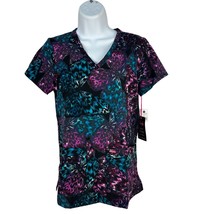 Koi Lite Stretch XXS V Neck Scrub Top Exotic Wings Butterfly Pattern Lig... - $742.80 MXN
