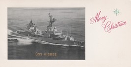 USS Higbee DDR-806 Merry Christmas Desk Stand Up Photo Card 7&quot;x3.5&quot; - £15.89 GBP