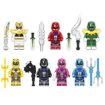 7Pcs Mighty Morphin Power Rangers Minifigures Red Yellow Soldier Mini Bl... - £15.34 GBP