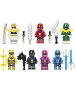 7Pcs Mighty Morphin Power Rangers Minifigures Red Yellow Soldier Mini Bl... - $27.61 CAD