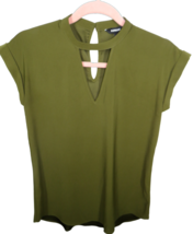 Women&#39;s Size XS Express Olive Short Sleeve Blouse - £12.97 GBP