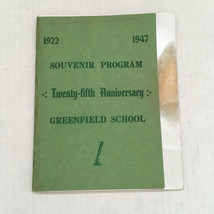 Vintage souvenir program twenty fifth anniversary Greenfield school Pitt... - $24.70