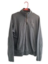 Polo Ralph Lauren Sweater Mens M/M 1/4 Zip Big Pony Mesh Knit Elbow Patc... - $33.14