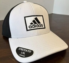 Adidas Aeroready Men’s Golf 2 Stretch Fit White Black L/XL Hat.  Fairway... - $23.36