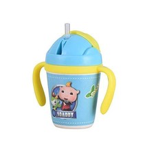 Bamboo Fiber Children Kid Baby Cups Portable Leakproof Straw Cup Cartoon... - £17.07 GBP