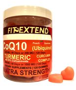 FIT EXTEND COQ10 200mg Ubiquinol & Turmeric Gummies 1000mg 120 Days Peach Turmer - $24.99