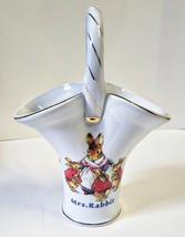 The World of Beatrix Potter Mrs Rabbit Porcelain Basket 2002 9 1/2&quot; Tall - £13.33 GBP
