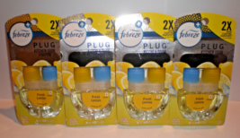 (4) Febreze Plug LEMON FRESH Scent Kitchen 2X Odor Eliminating Air Freshener - £29.59 GBP