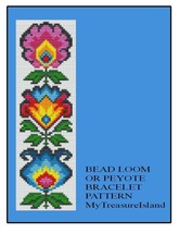 Bead Loom or Peyote Polish Folk Art Flowers Bracelet Pattern PDF BP_50 - £3.93 GBP