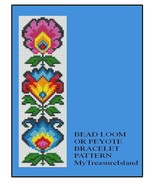 Bead Loom or Peyote Polish Folk Art Flowers Bracelet Pattern PDF BP_50 - $93.60 MXN