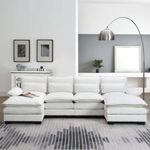 Modern U-Shaped Sectional Sofa w/ Chaise &amp; Pillows (5 Colors) - $639.99