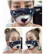 Panda FACE COVER Big eye cute black bear MASK adult teen custom design W... - £9.73 GBP