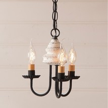 3 Arm Bellview Wood Country Chandelier in Americana White Candelabra Lighting - £216.71 GBP