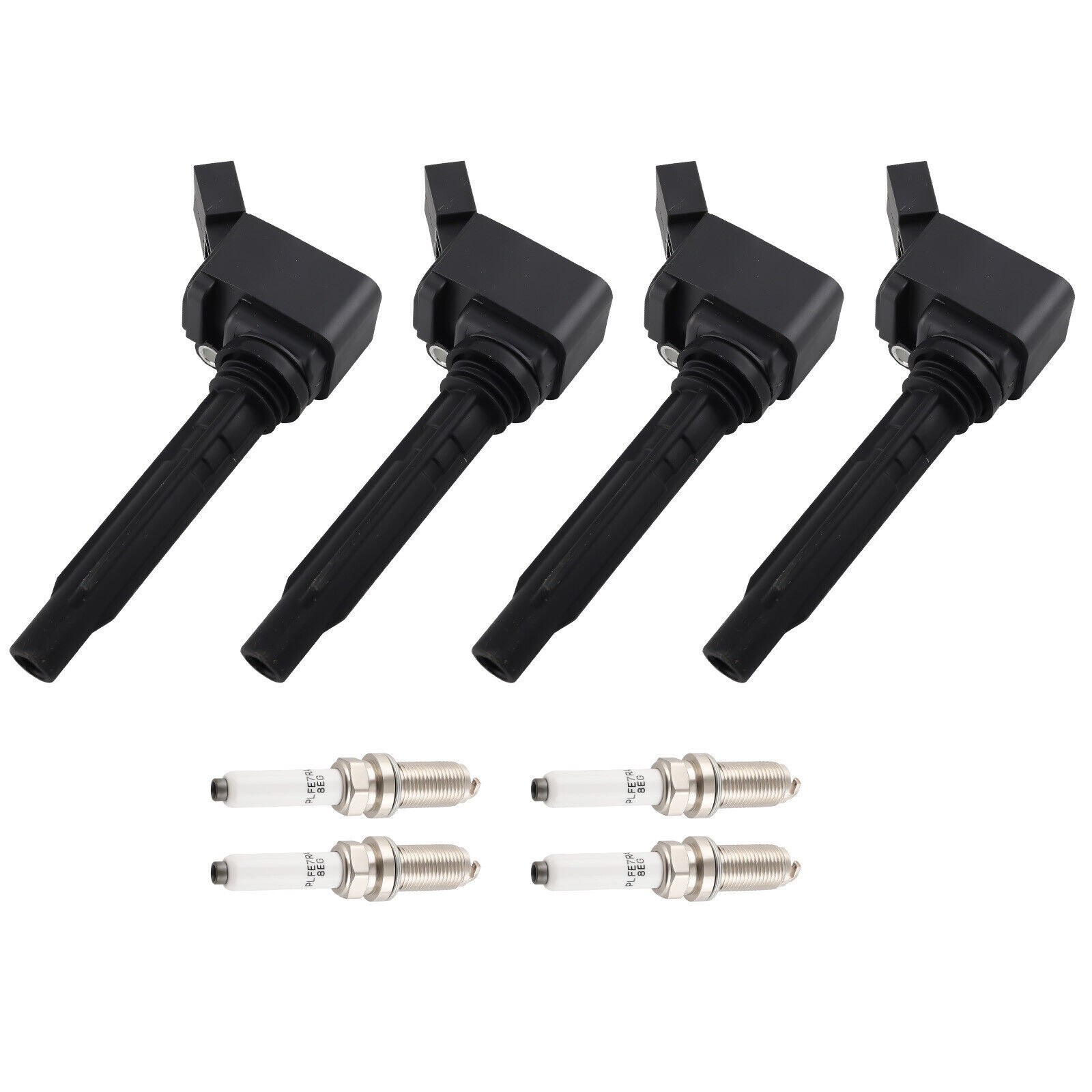 Pack of 4 Ignition Coil + Spark Plugs For Audi A3 Q5 TT Volkswagen Beetle Golf