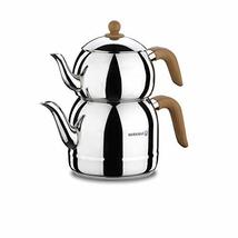 korkmaz 18/10 Stainless Steel Turkish Teapot - 3.6 lt. Capacity - $104.82