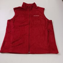 Columbia Granite Mountain Fleece Vest Men's Medium Red Full Zip Pockets XM1024 image 14