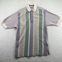 Vintage Salty Dog Gant Mens Polo Shirt Size Medium Blue Green Beige Stripes - £15.56 GBP