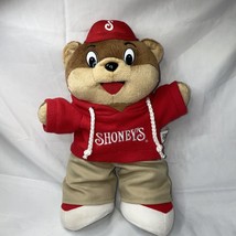 Shoneys Bear Restaurant Plush Teddy Red Baseball Hat, Shoes, and Hoodie Toy - £8.51 GBP