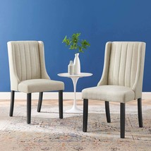 Modway Renew Fabric Parsons Dining Chairs In Beige-Set Of 2 - £304.38 GBP