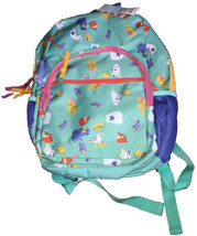 School Backpack CATS &amp; BOOKS Pockets Zippers Easy Clean Lining Nice Straps - £14.70 GBP