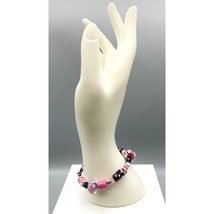 Vintage Art Glass Beaded Bracelet with Lampwork, Wedding Cake and Fused ... - £47.95 GBP