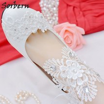 Elegant Lace Ankle Straps Wedding Shoes 8Cm High Heels Dress Shoes Pumps Bridals - £92.30 GBP