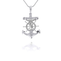 925 Sterling Silver Mini Jesus Mariner Pendant Necklace - £19.04 GBP+