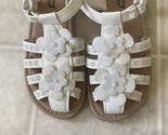 JUMPING BEANS White FLORAL CUSHIONED FOOTBED SANDALS SHOES Toddler GIRLS 11 - $21.49