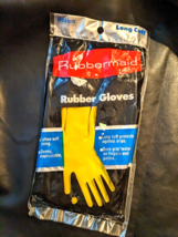 1991 Rubbermaid Rubber Gloves Long Cuff Yellow Medium M Sealed NEW - $29.06