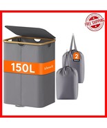 Aesthetic 150L Laundry Basket with Bamboo Handles - Perfect for Dorms - $1,064.44 MXN