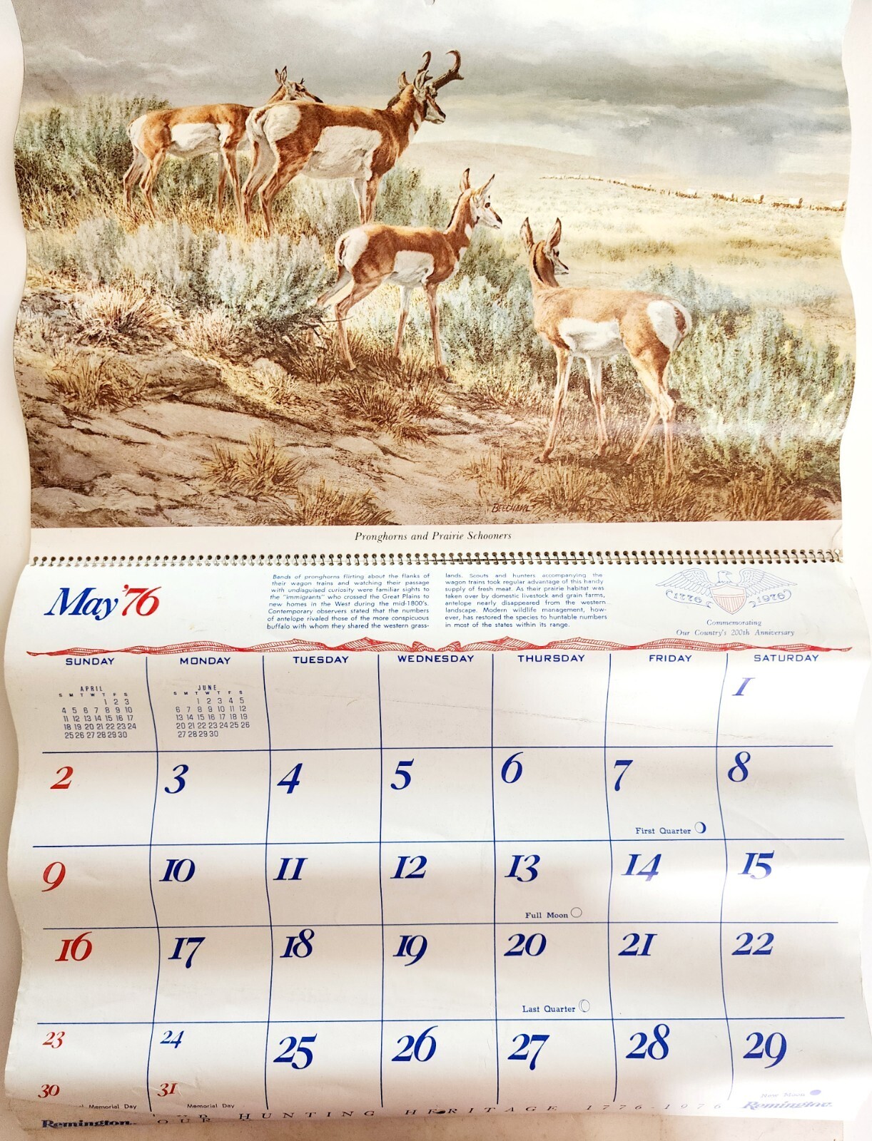 1976 Titcomb's General Store Calendar Abbot Maine Bicentennial Vintage DWWW1 Item image 4
