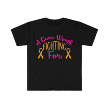 A Cure Worth Fighting For, Pink Ribbon, Unisex Softstyle T-Shirt, Black - £14.45 GBP+