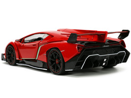 Lamborghini Veneno Red and Black &quot;Hyper-Spec&quot; Series 1/24 Diecast Model ... - £31.65 GBP