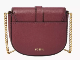 Fossil Emery Micro Crossbody Wine Leather Chain Trim SHB3148609 NWT $150 MSRP - £54.79 GBP