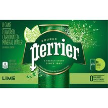 Perrier Lime Flavored Sparkling Water, 11.15 FL OZ Cans (8 Count) - $21.46