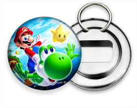 SUPER MARIO BROTHERS RIDING YOSHI IN SPACE HD BEER BOTTLE OPENER KEYCHAI... - $16.49