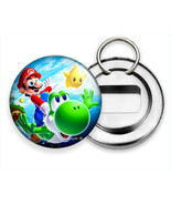 SUPER MARIO BROTHERS RIDING YOSHI IN SPACE HD BEER BOTTLE OPENER KEYCHAI... - $16.49