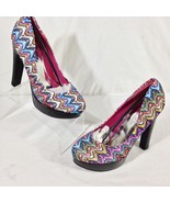 Shoes of Soul Women&#39;s Stiletto Pumps Platforms Heels Fabric Fuschia Sz 7 - $17.76 CAD