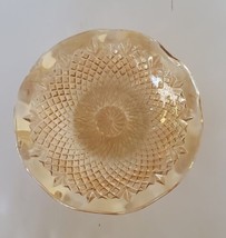 MCM Indiana Carnival Marigold Amber Iridescent Daisy Sunflower Glass Bowl - £23.11 GBP