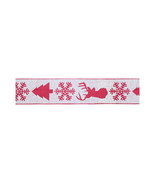 Red and White Deer and Tree Wired Ribbon (Set of 2) - $51.66