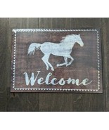 14&quot; Open Roads WELCOME White Horse home classic USA STEEL plate display ... - €42,53 EUR